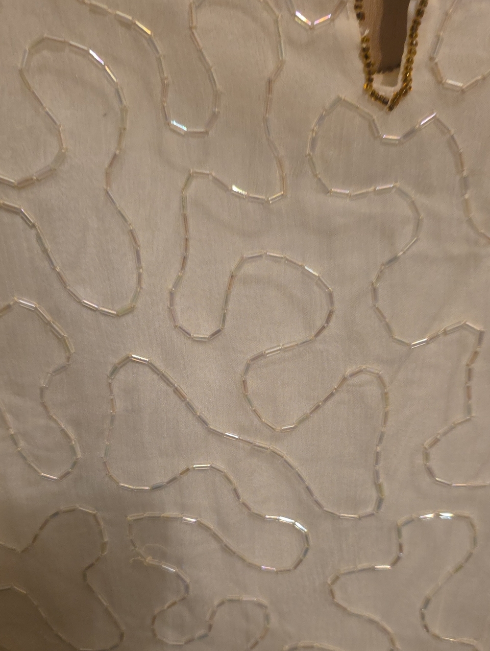 Ladies' Cream Beaded Two-Piece Set XL - Picture 6 of 9